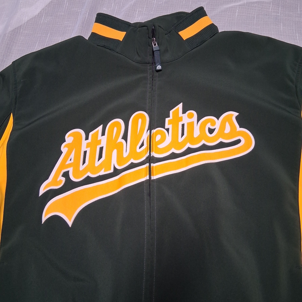 Majestic Green and Yellow Athletics Jacket - Picture 11 of 11